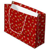 Red Fox Family Gift Bag Large Cadeautasje (Voorkant Gekanteld)