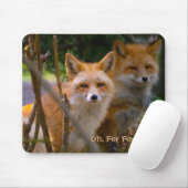 Red Fox Family Natuur Lover - Aangepaste naam Muismat (Met muis)