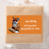 Red Fox, Fancy Fox Art retour adreslabel Etiket (Insitu)