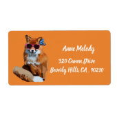 Red Fox, Fancy Fox Art retour adreslabel Etiket (Voorkant)