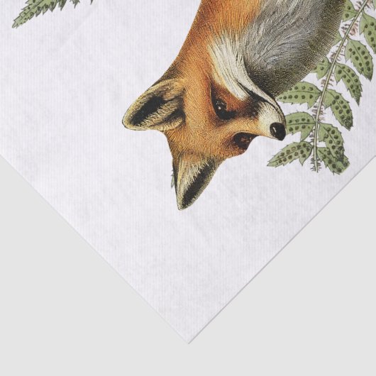 Red Fox Fern Mushroom Woodland Forest Decoupage  Tissuepapier (Detail)