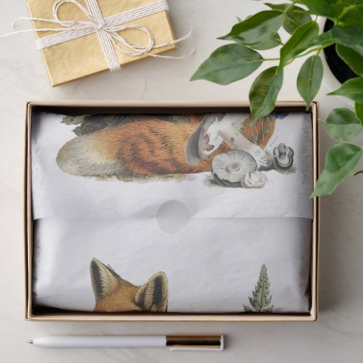 Red Fox Fern Mushroom Woodland Forest Decoupage  Tissuepapier (Geschenk)