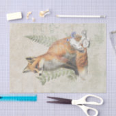 Red Fox Fern Mushroom Woodland Forest Decoupage Tissuepapier (Craft)