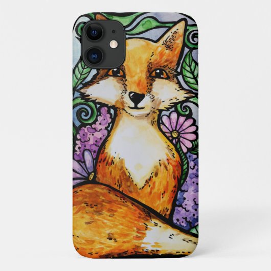 Red Fox Floral Nature Art Case-Mate iPhone Case (Achterkant)