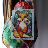 Red Fox Floral Natuur Art Briefkaart