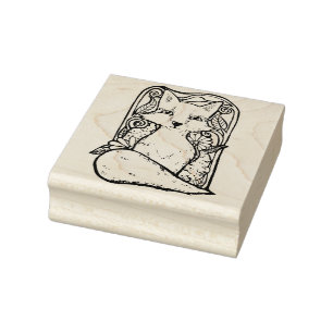 Red Fox Floral Natuur Art Rubberstempel