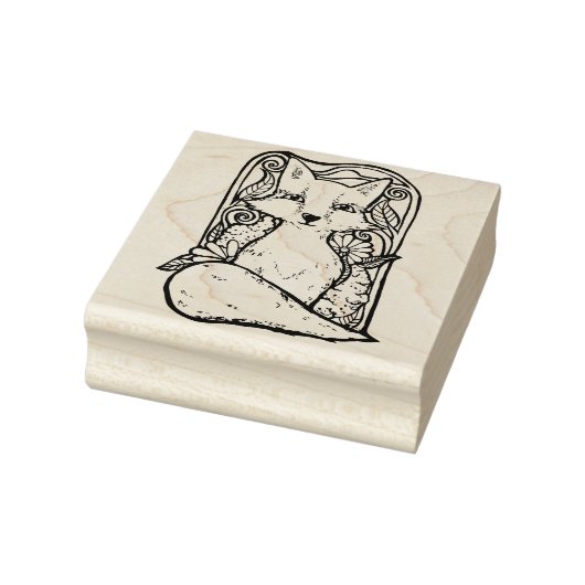 Red Fox Floral Natuur Art Rubberstempel (Stempel)