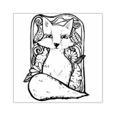 Red Fox Floral Natuur Art Rubberstempel (Afrduk)
