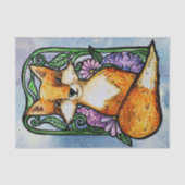 Red Fox Floral Natuur Art Tissuepapier (Voorkant)