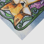 Red Fox Floral Natuur Art Tissuepapier (Detail)