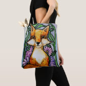 Red Fox Floral Natuur Art Tote Bag (Dichtbij)