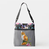 Red Fox Floral & Stripe Crossbody Bag Tas (Achterkant)