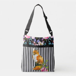 Red Fox Floral & Stripe Crossbody Bag Tas