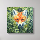 Red Fox Foliage Art Canvas Afdruk (Voorkant)