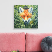 Red Fox Foliage Art Canvas Afdruk (Insitu (Woonkamer))
