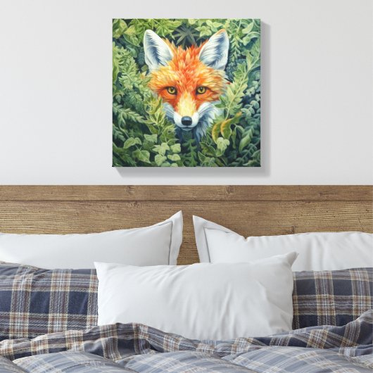 Red Fox Foliage Art Canvas Afdruk (Insitu (Slaapkamer))