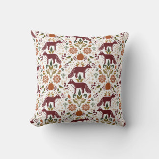 Red Fox Folk Art Pillow Rustic Herfst Harvest Kussen