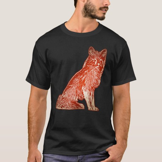 Red fox forest animal wild predator with fox 5 t-shirt (Voorkant)