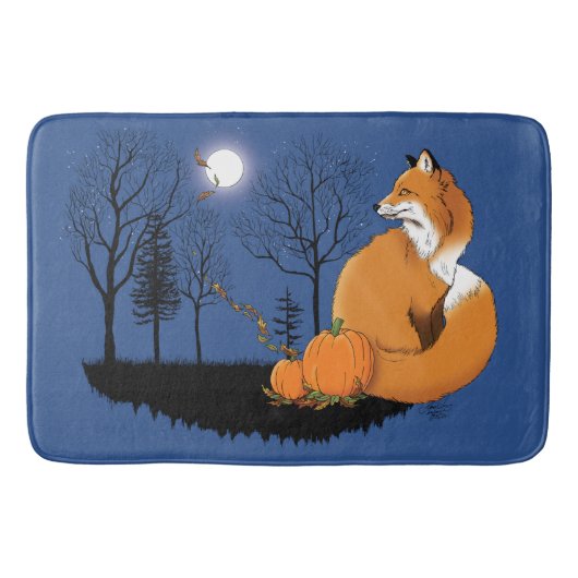 Red Fox Forest pompoenen Badmat (Voorkant)