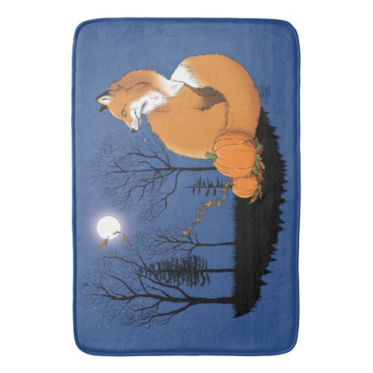 Red Fox Forest pompoenen Badmat (Voorkant Verticaal)