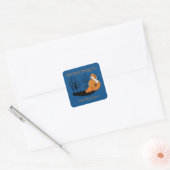 Red Fox Forest Pompoenen Boekplaat Vierkante Sticker (Envelop)
