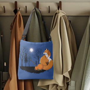 Red Fox Forest pompoenen Crossbody Tas