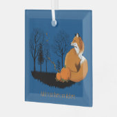 Red Fox Forest pompoenen Glas Ornament (Voorkant links)