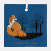 Red Fox Forest pompoenen Glas Ornament (Achterkant)