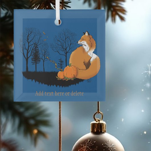 Red Fox Forest pompoenen Glas Ornament
