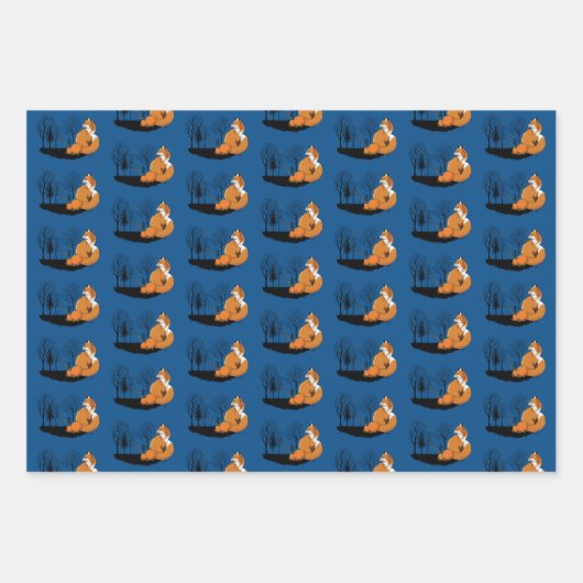 Red Fox Forest pompoenen Inpakpapier Vel (Voorkant)