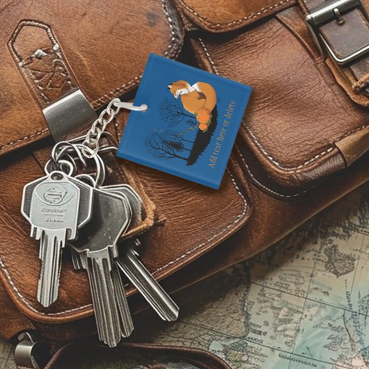 Red Fox Forest pompoenen Sleutelhanger