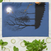 Red Fox Forest pompoenen Theedoek (Gevouwen)