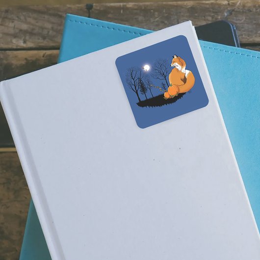 Red Fox Forest pompoenen Vierkante Sticker