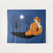 Red Fox Forest pompoenen Wandkleed (Voorkant (horizontaal))