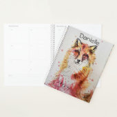 Red Fox foxes Waterverf Kunstschattig meisje Planner (Display)