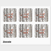 Red Fox Foxes Woodland Forest Grey Black Sticker (Vel)