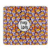 Red fox foxy lady grappige doodle cartoon collage  snijplank (Voorkant)