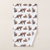 Red Fox Frenzy Bathroom Towel Set Bad Handdoek (Handdoek)