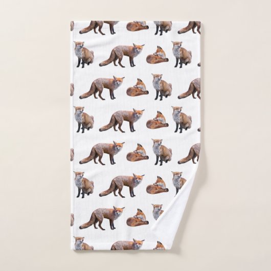 Red Fox Frenzy Bathroom Towel Set Bad Handdoek (Handdoek)