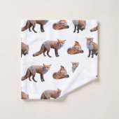 Red Fox Frenzy Bathroom Towel Set Bad Handdoek (Wasdoekje)