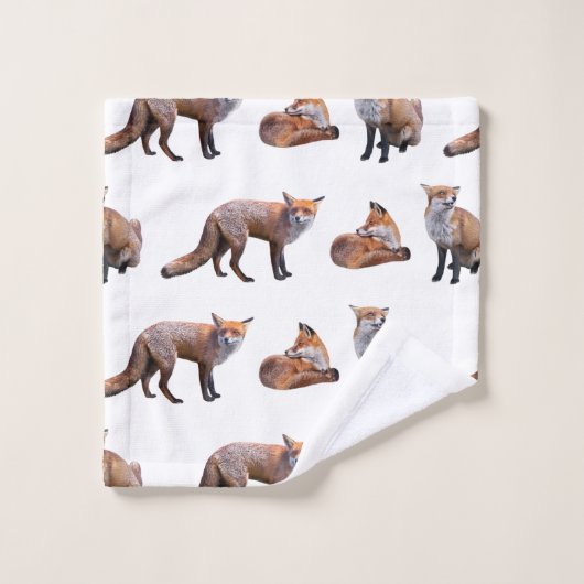 Red Fox Frenzy Bathroom Towel Set Bad Handdoek (Wasdoekje)