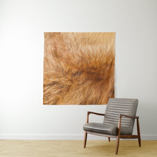 Red Fox Fur: getextureerde achtergrond. Wandkleed (In situ)