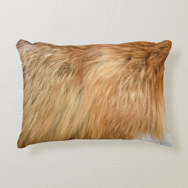 Red Fox Fur Pattern Tegel Accent Kussen (Voorkant)