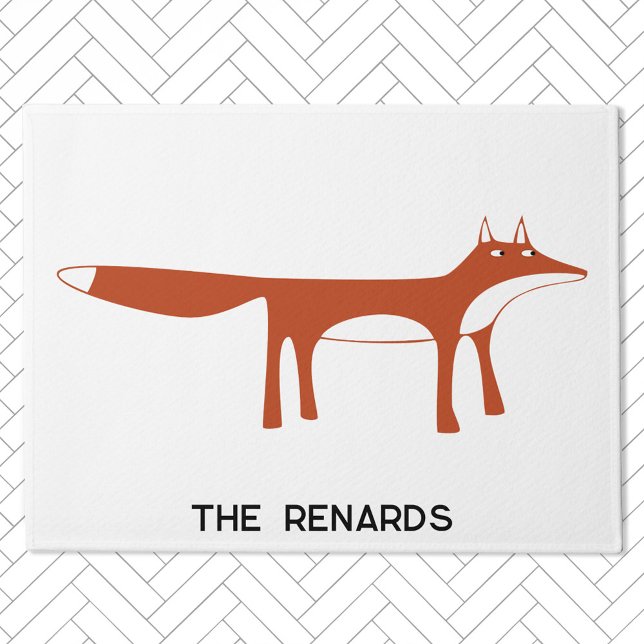 Red Fox gepersonaliseerd Deurmat (Fox personalized name doormat)
