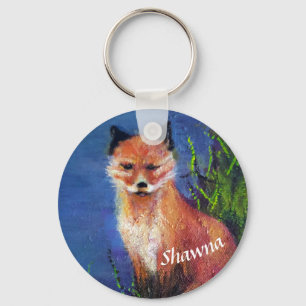 Red Fox gepersonaliseerd Sleutelhanger
