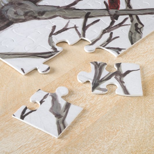 Red Fox Gray Forest Bossen Jigzaag Puzzle Moeilijk Legpuzzel (Zijkant)