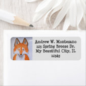 Red Fox Gray Wildlife Animal Art personaliseren Etiket (Insitu)