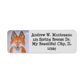 Red Fox Gray Wildlife Animal Art personaliseren Etiket (Voorkant)