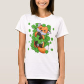 Red Fox Green Shamrocks T-shirt (Voorkant)