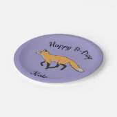 Red Fox Happy Birthday Papieren Bordje (Gekanteld)
